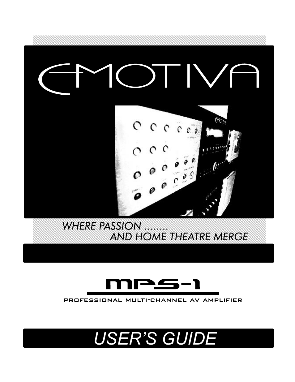 Emotiva MPS-1 User Manual | 37 pages