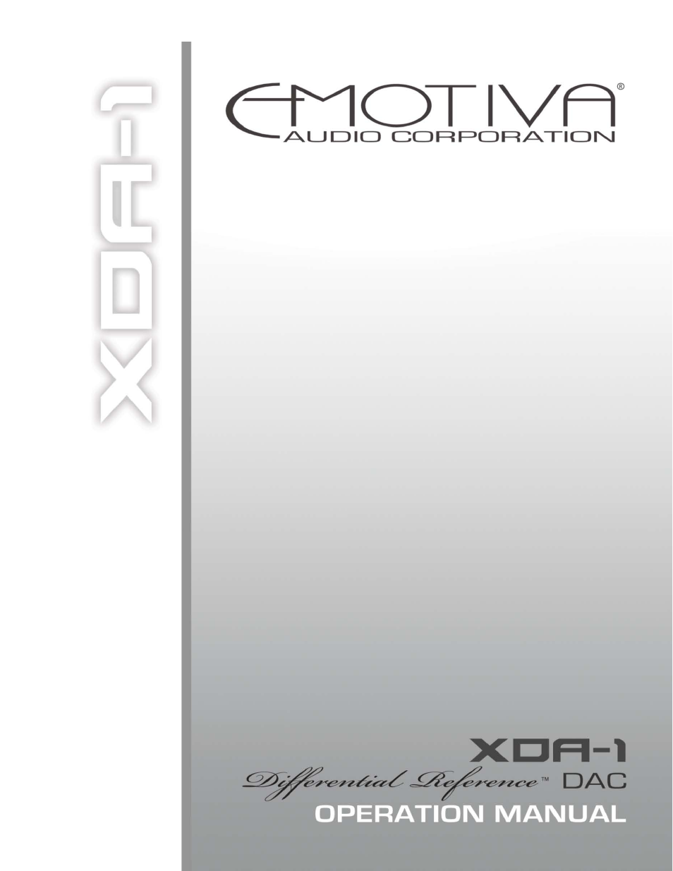 Emotiva DIFFERENTIAL REFERENCE XDA-1 User Manual | 22 pages