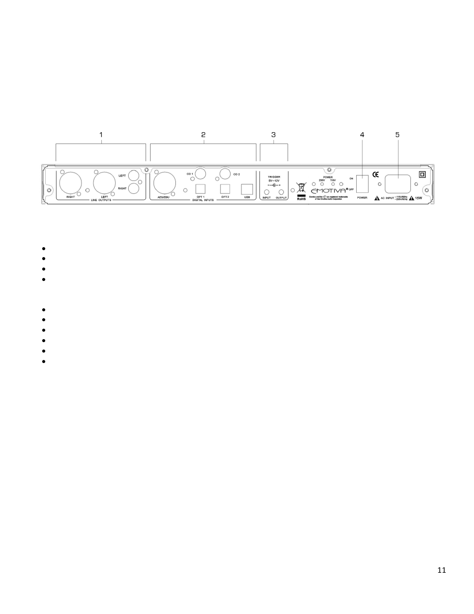 Xda-1 rear panel layout | Emotiva DIFFERENTIAL REFERENCE XDA-1 User Manual | Page 11 / 22