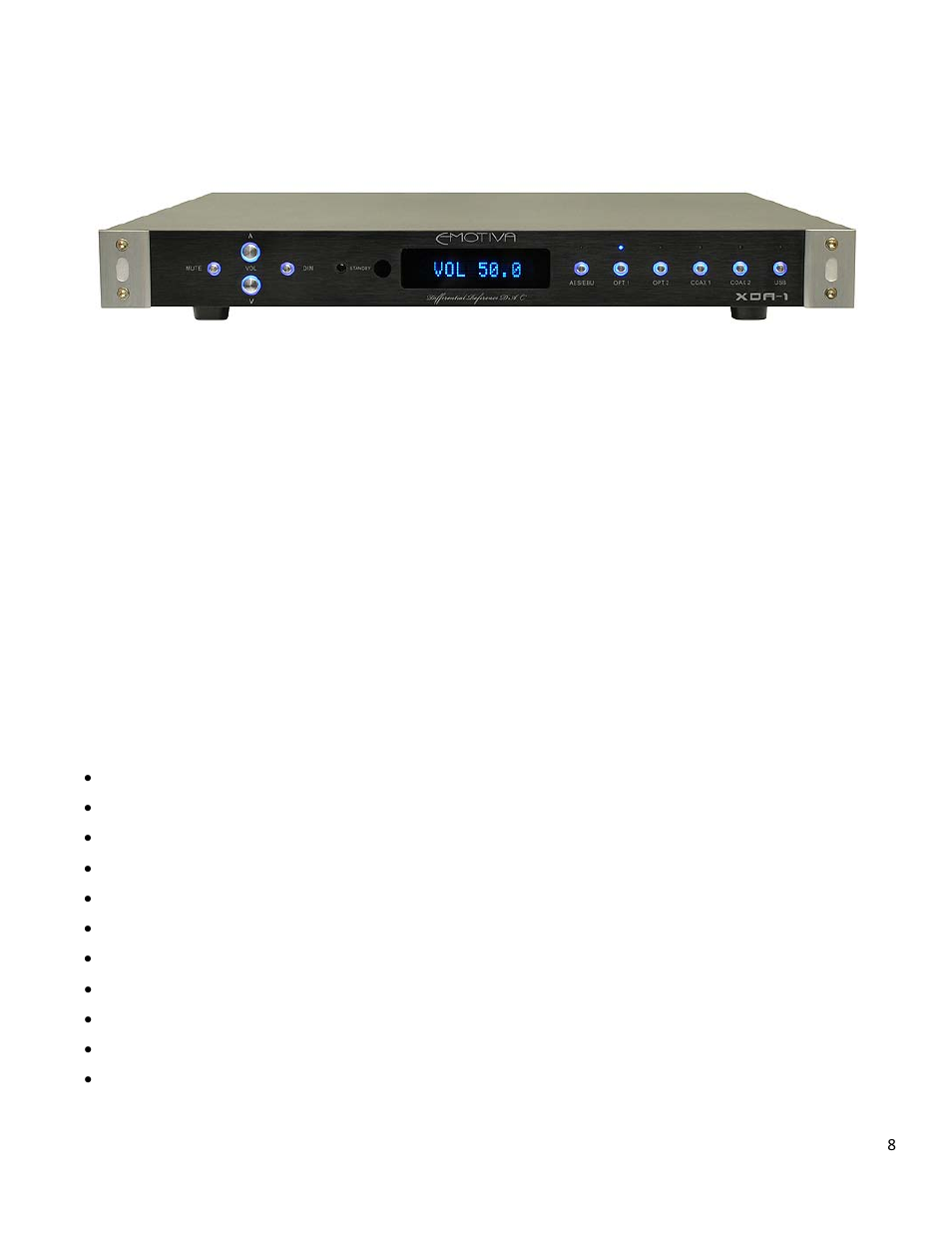 Emotiva DIFFERENTIAL REFERENCE XDA-1 User Manual | Page 8 / 22