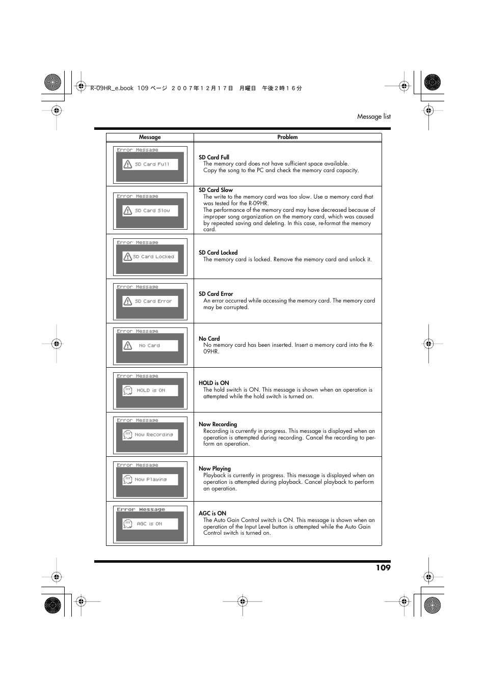 Edirol R-09HR User Manual | Page 109 / 124