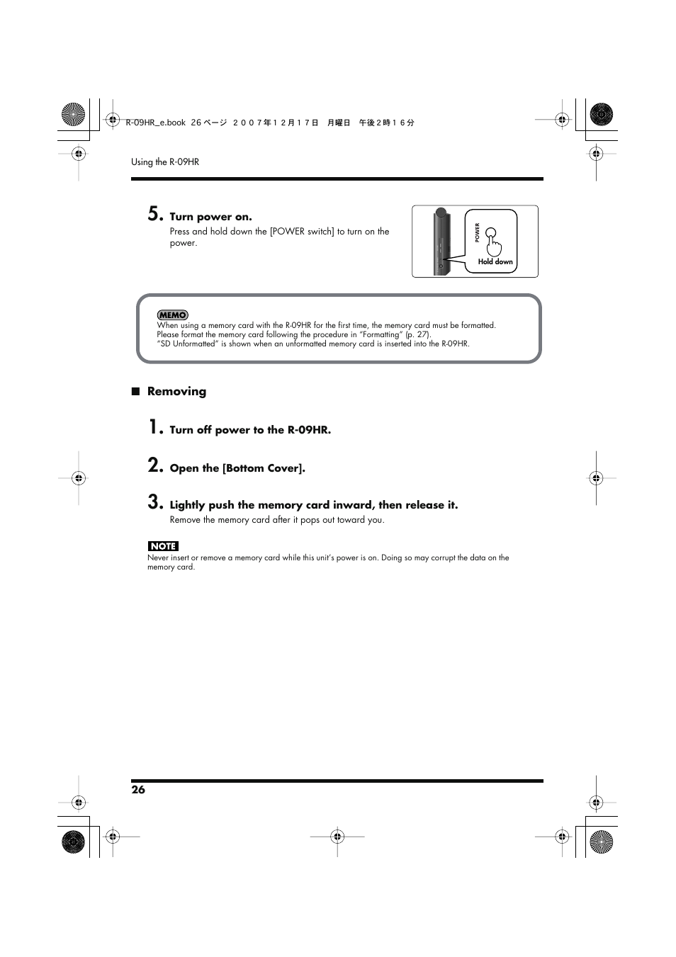 Edirol R-09HR User Manual | Page 26 / 124