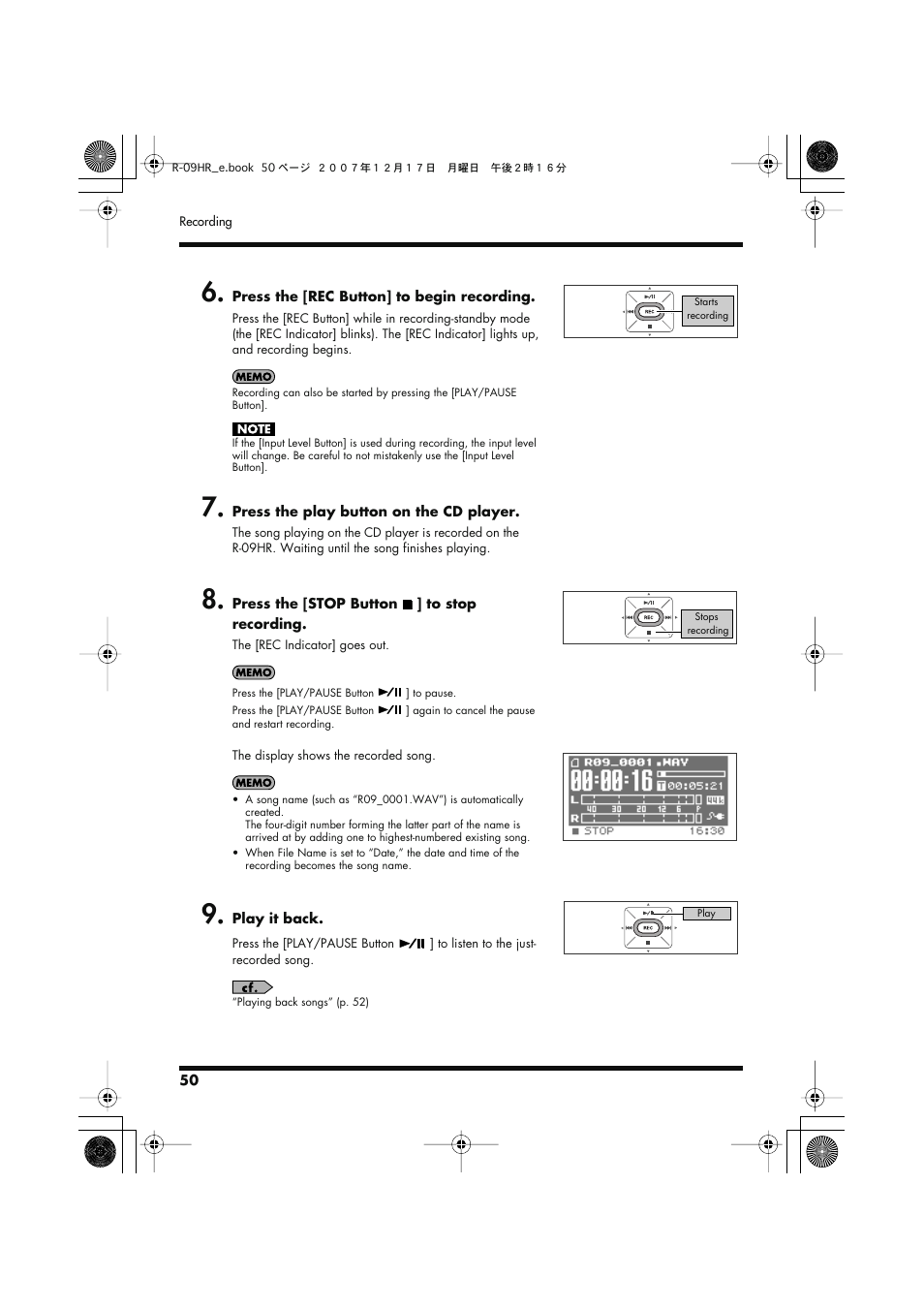 Edirol R-09HR User Manual | Page 50 / 124