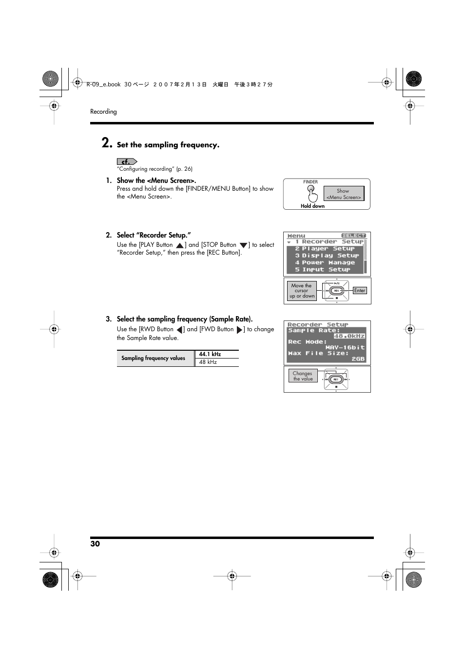 Edirol R-09 User Manual | Page 30 / 108