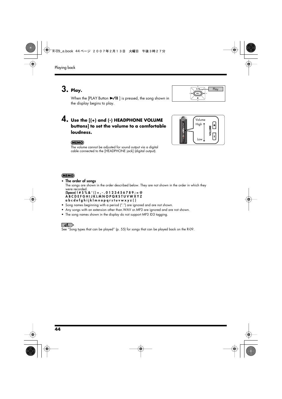 Edirol R-09 User Manual | Page 44 / 108