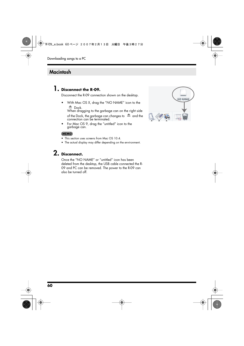 Macintosh | Edirol R-09 User Manual | Page 60 / 108