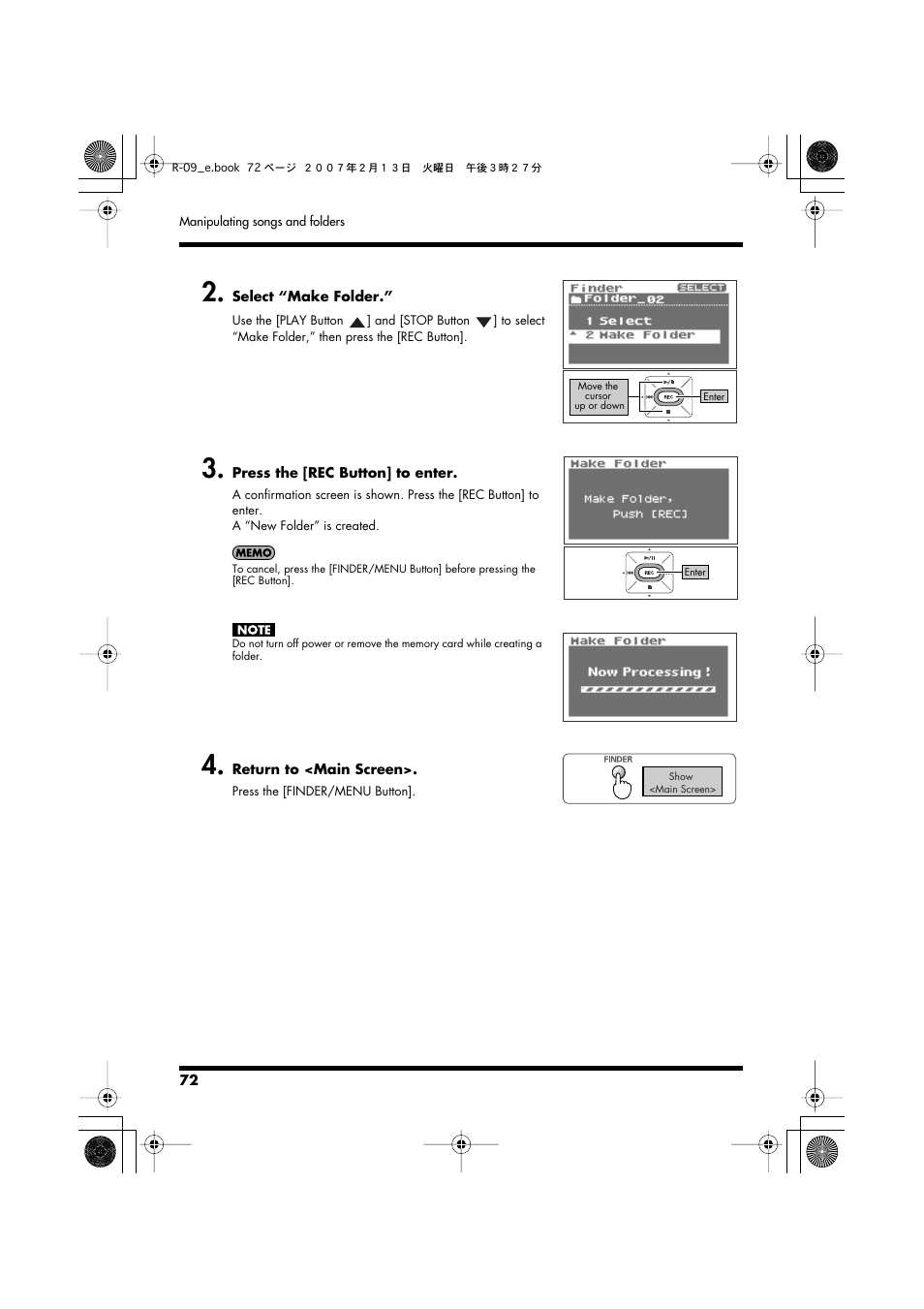 Edirol R-09 User Manual | Page 72 / 108