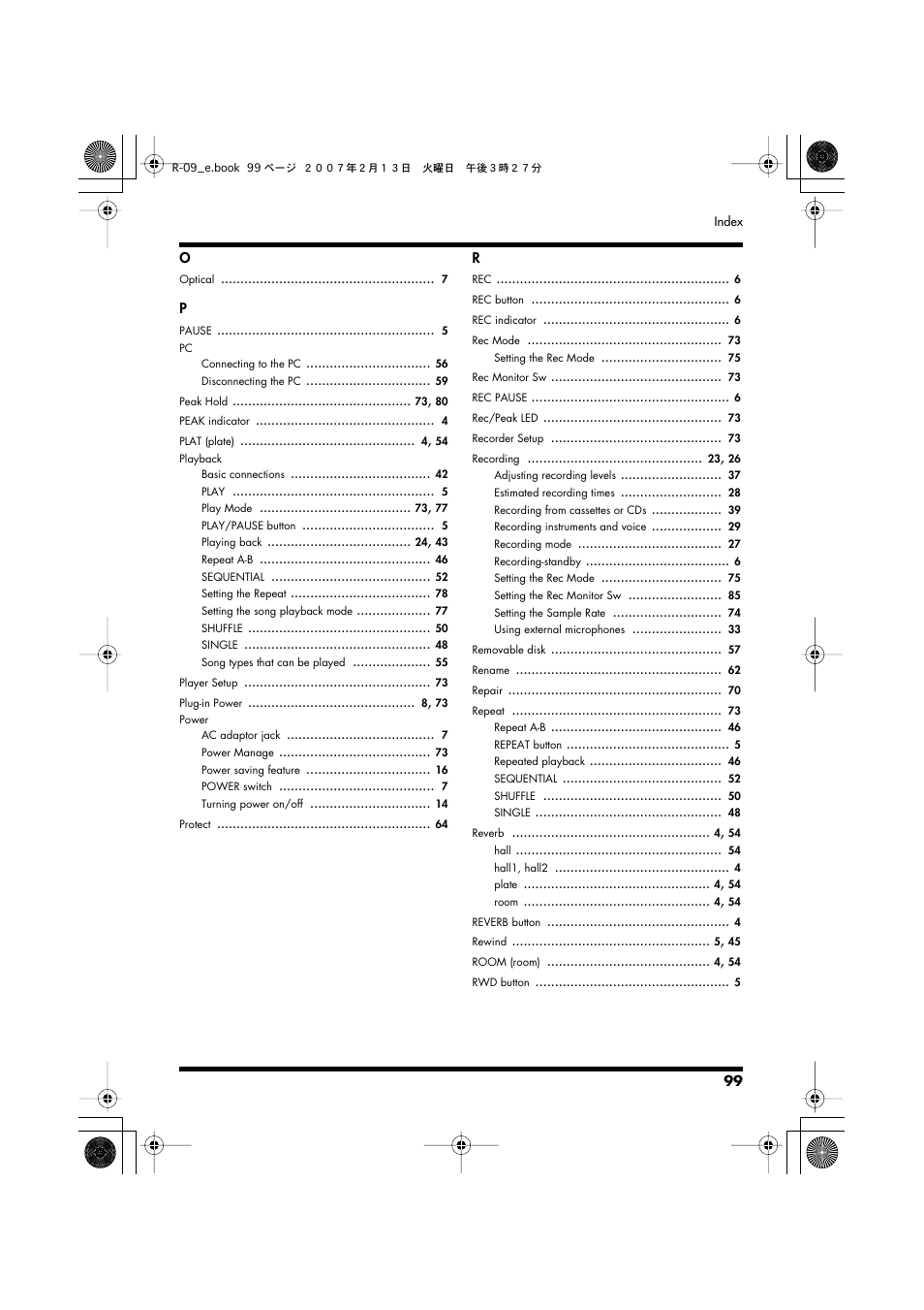 Edirol R-09 User Manual | Page 99 / 108