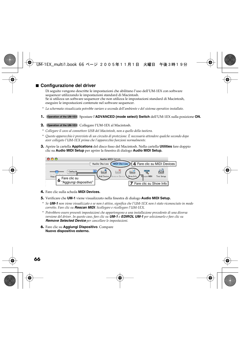 Configurazione del driver | Edirol UM-1EX User Manual | Page 66 / 80