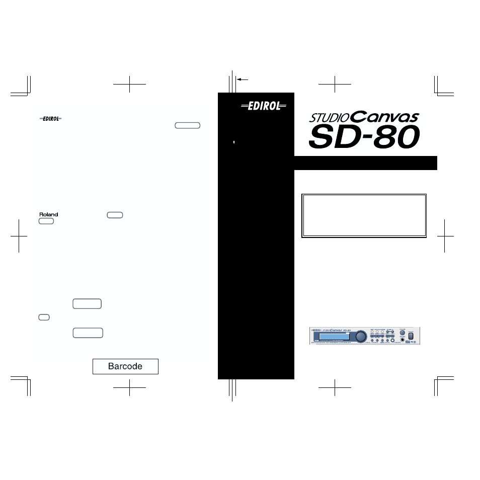 Edirol SD-80 User Manual | 132 pages