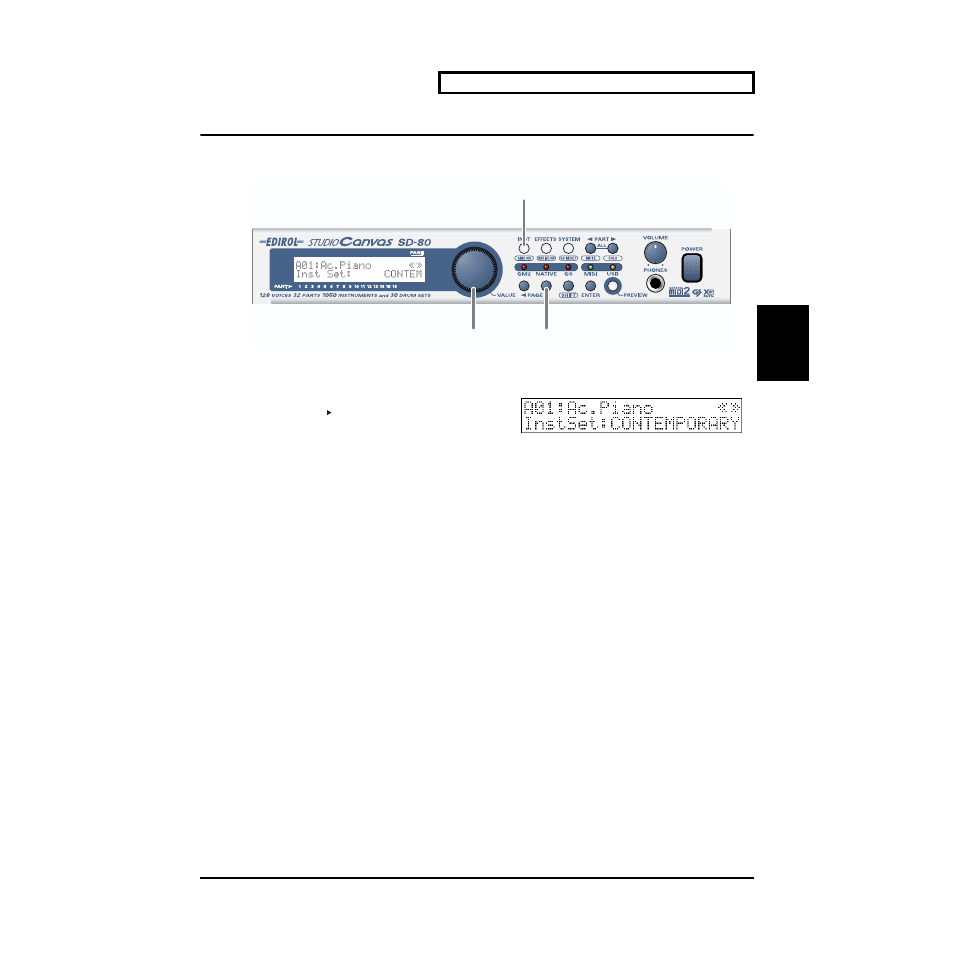 Selecting the sound set | Edirol SD-80 User Manual | Page 25 / 132