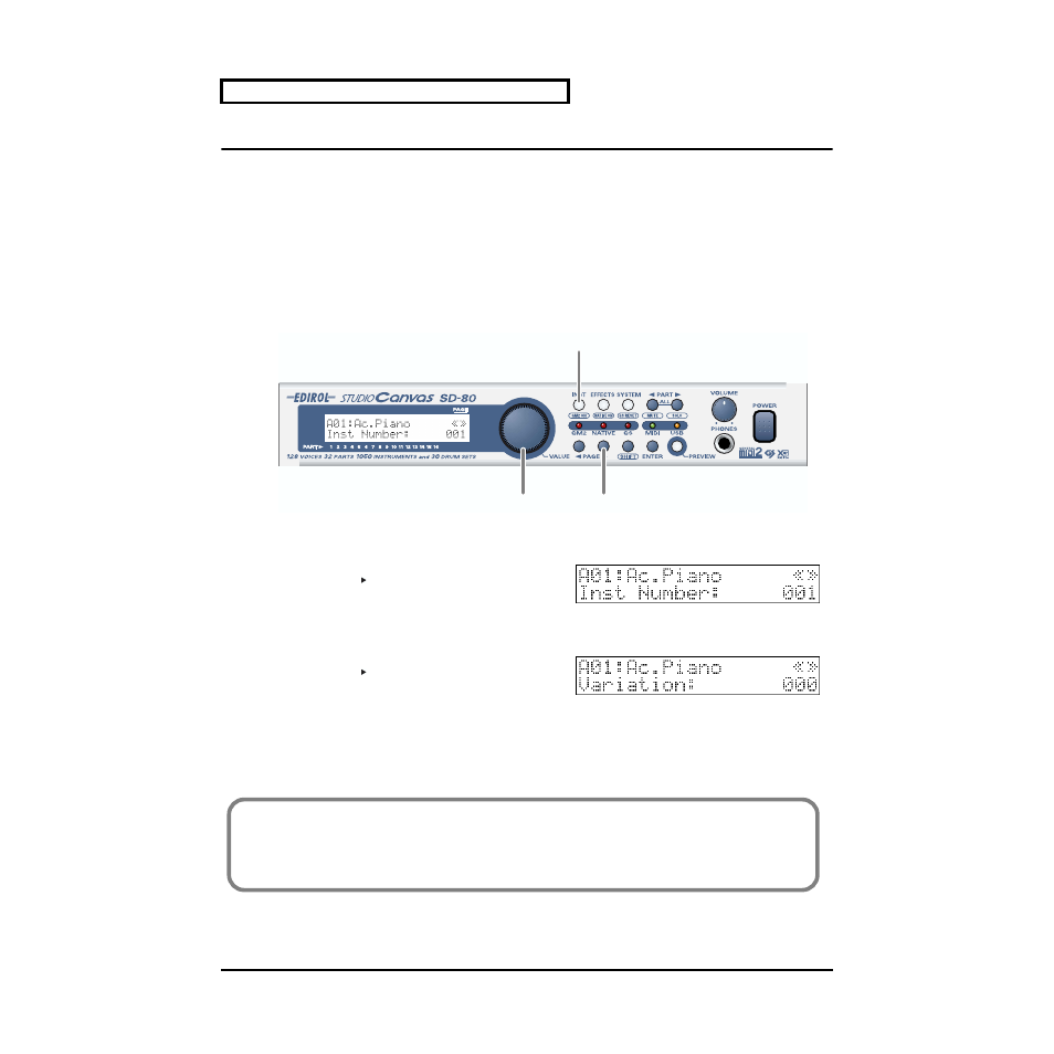 Selecting a sound, P. 26) | Edirol SD-80 User Manual | Page 26 / 132