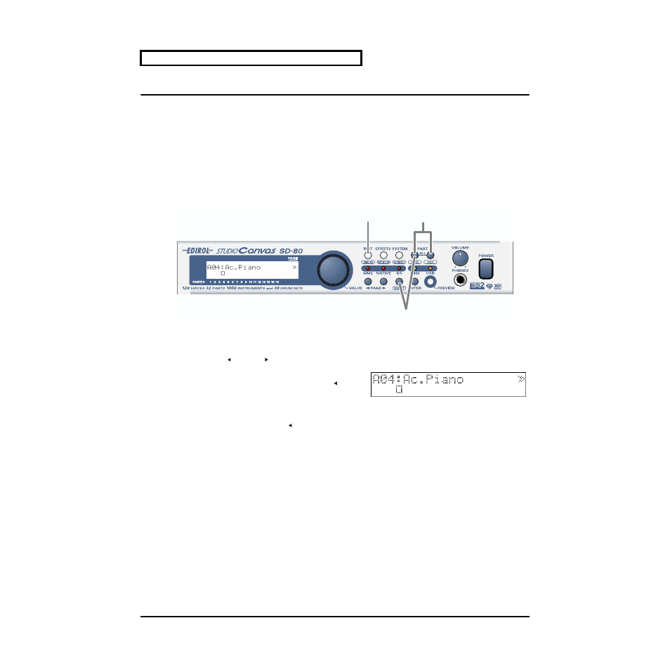 Muting/soloing a part, Muting a part | Edirol SD-80 User Manual | Page 28 / 132