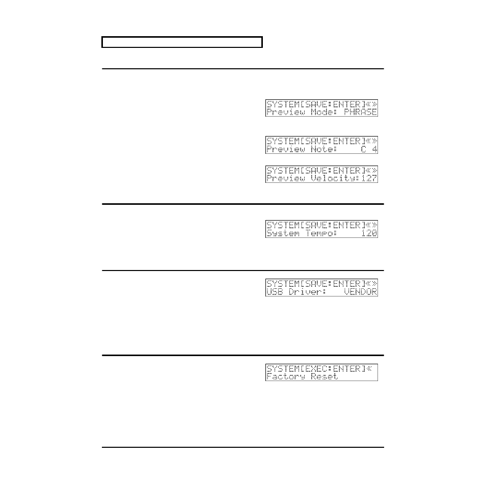 Preview settings, Setting the system tempo, Switching the driver | Restoring the factory settings | Edirol SD-80 User Manual | Page 52 / 132