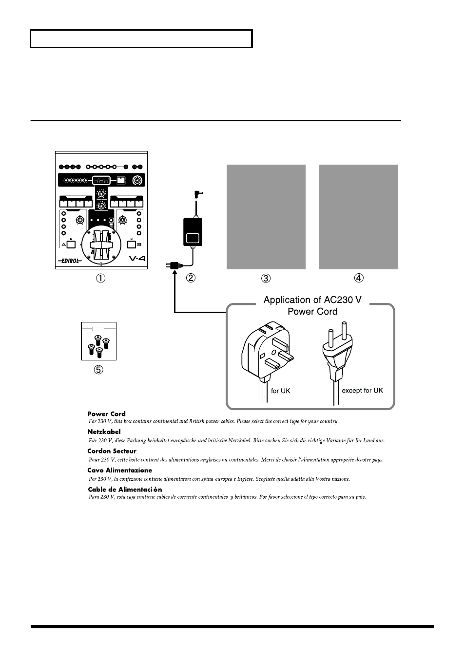 Before you begin, Check the included items | Edirol V-4 User Manual | Page 12 / 100
