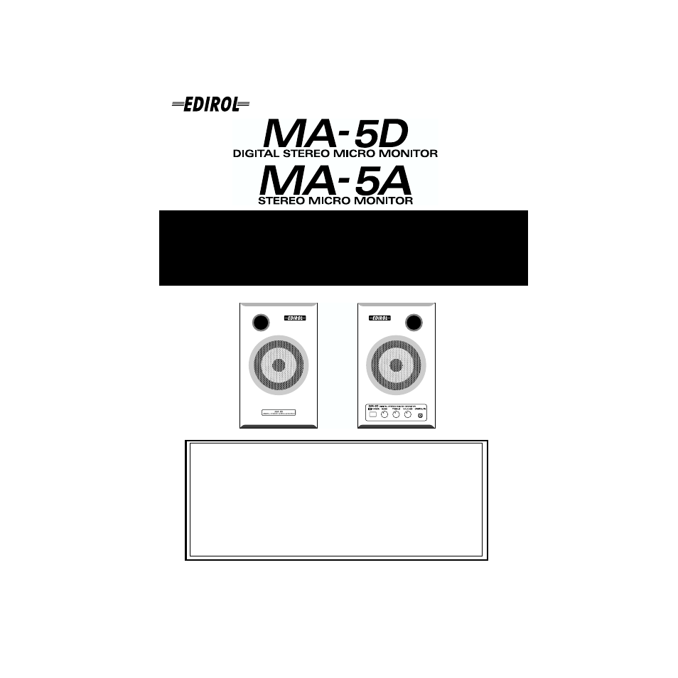 Edirol MA-5D User Manual | 16 pages