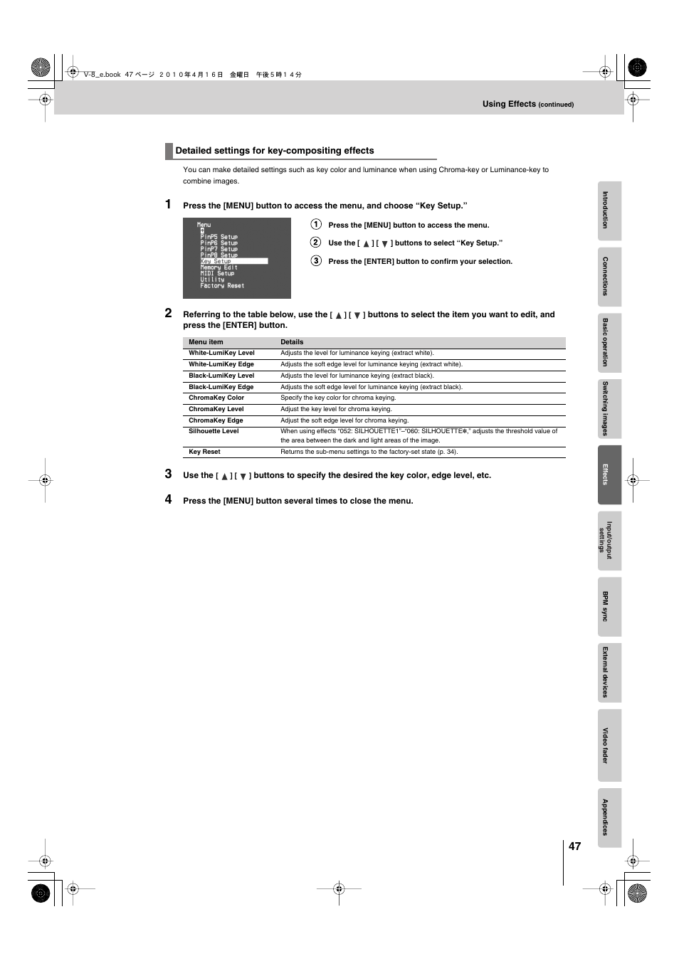 Edirol V-8 User Manual | Page 47 / 116