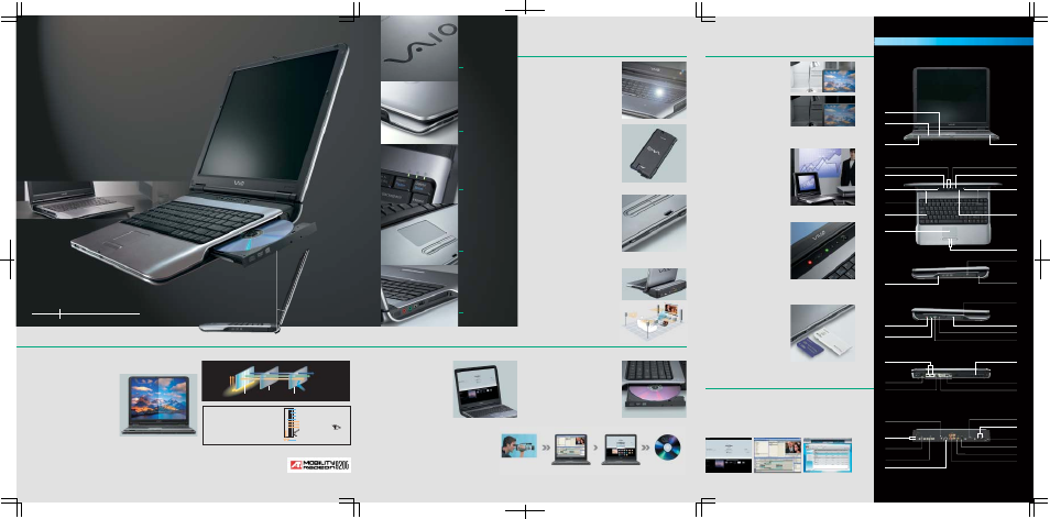 Always ready, Create, Enjoy | Smooth performance, Upgraded software, Outstanding visual reproduction, Mobile creative studio, The elite performance curve, Vgn-a17gp, Sony recommends microsoft | Edirol VGN-A17GP User Manual | Page 3 / 6