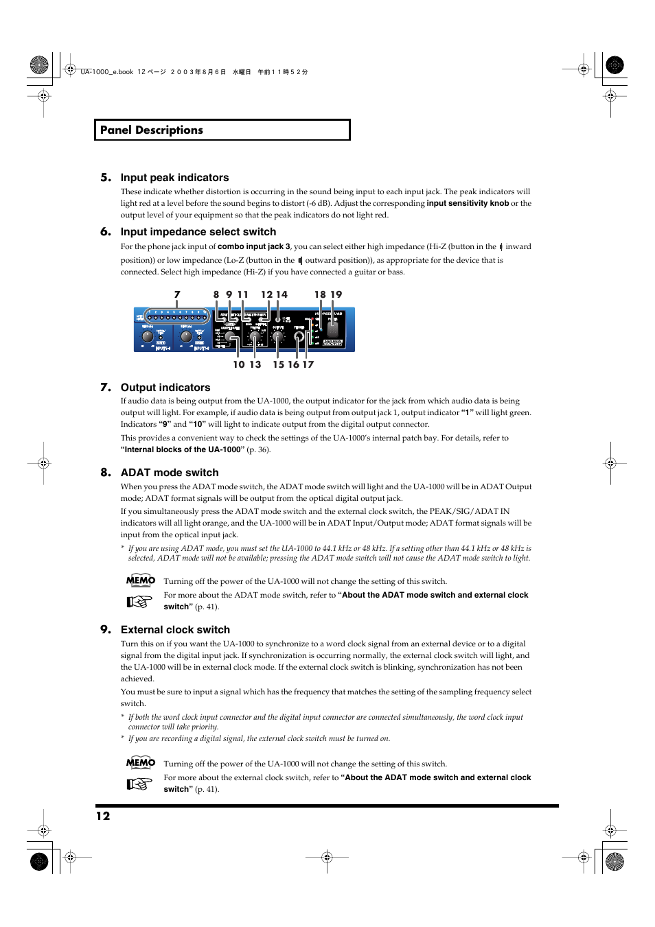 Edirol UA-1000 User Manual | Page 12 / 56