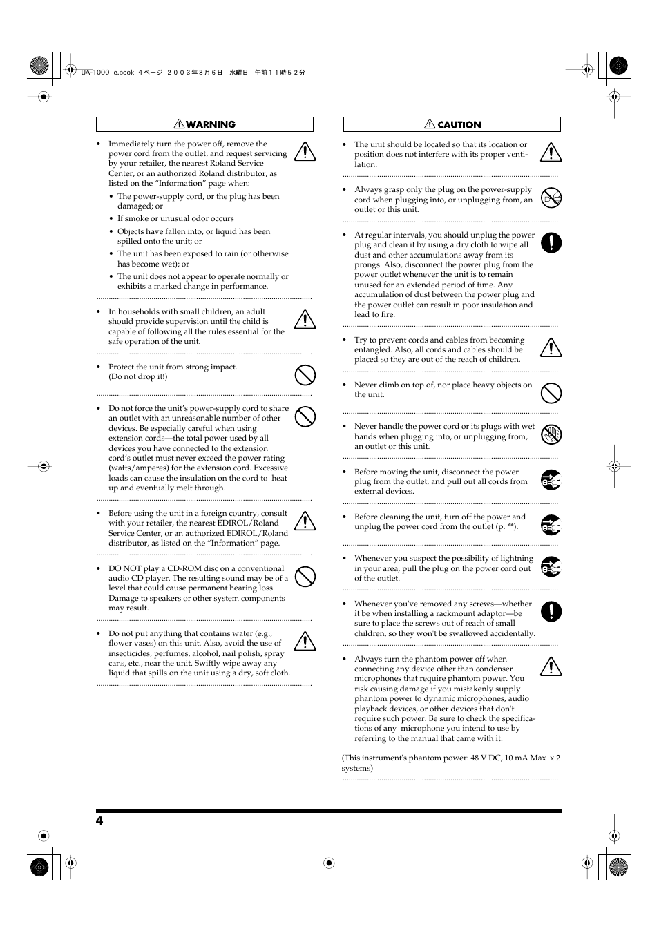 Edirol UA-1000 User Manual | Page 4 / 56