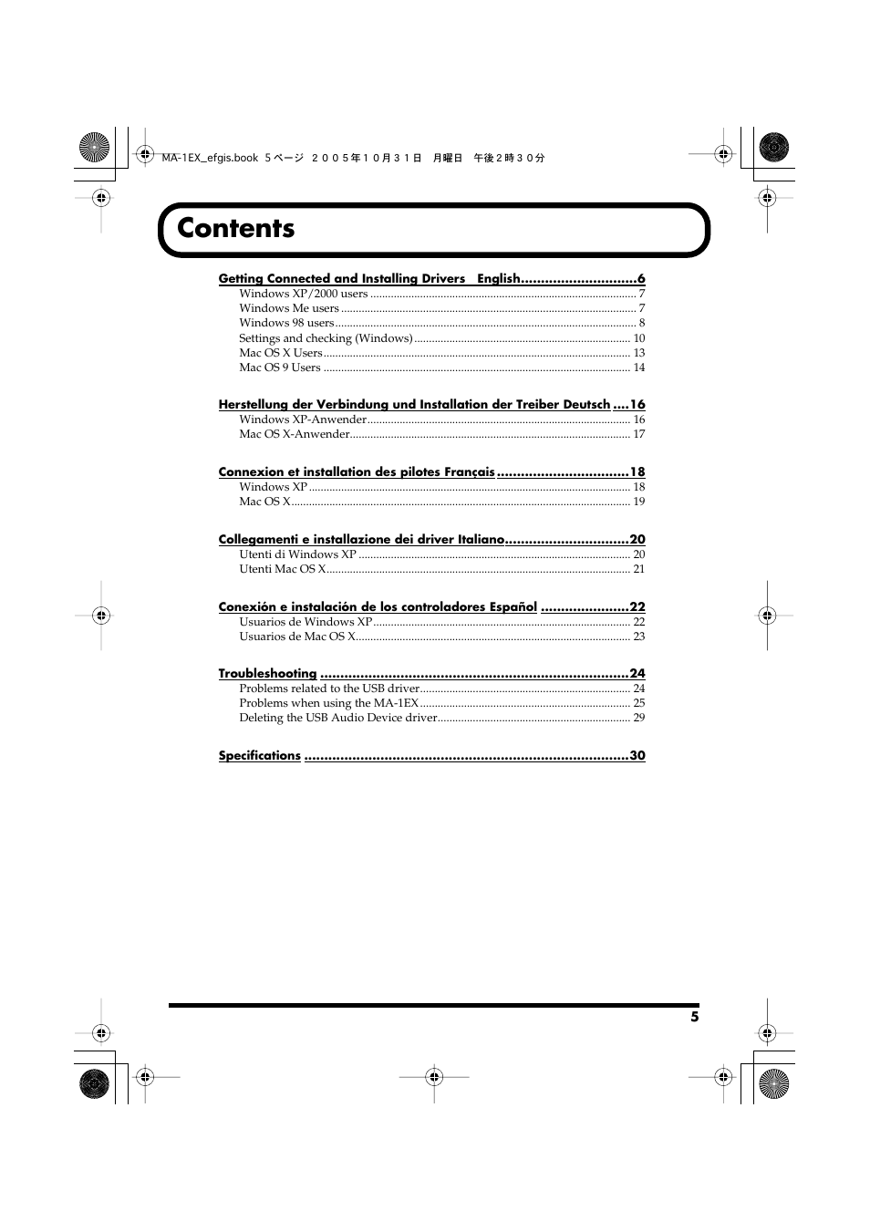 Edirol MA-1EX User Manual | Page 5 / 32