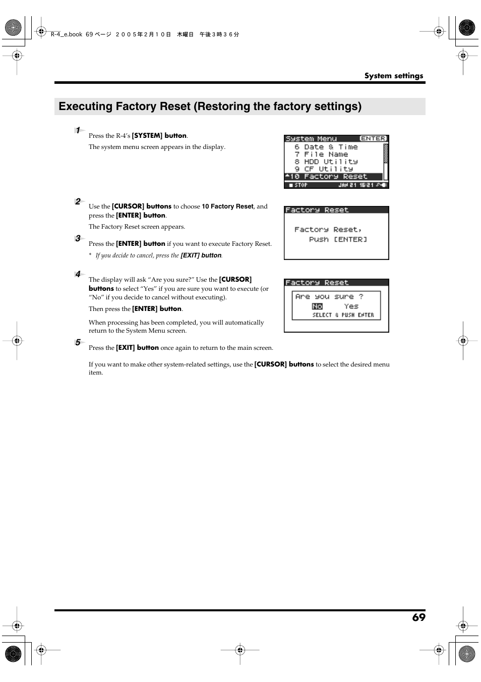 P. 69 | Edirol R-4 User Manual | Page 69 / 116