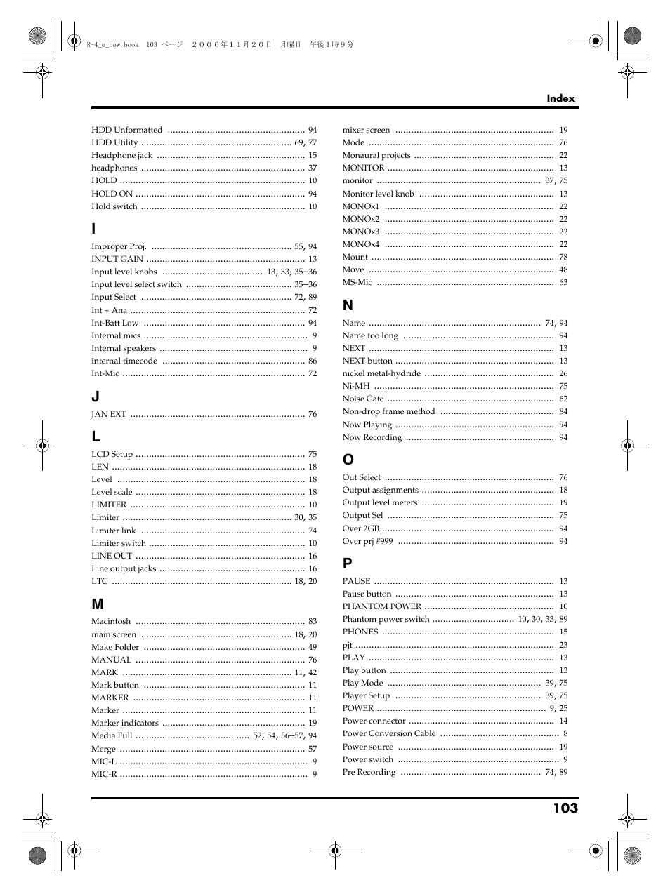 Edirol R-4Pro User Manual | Page 103 / 108