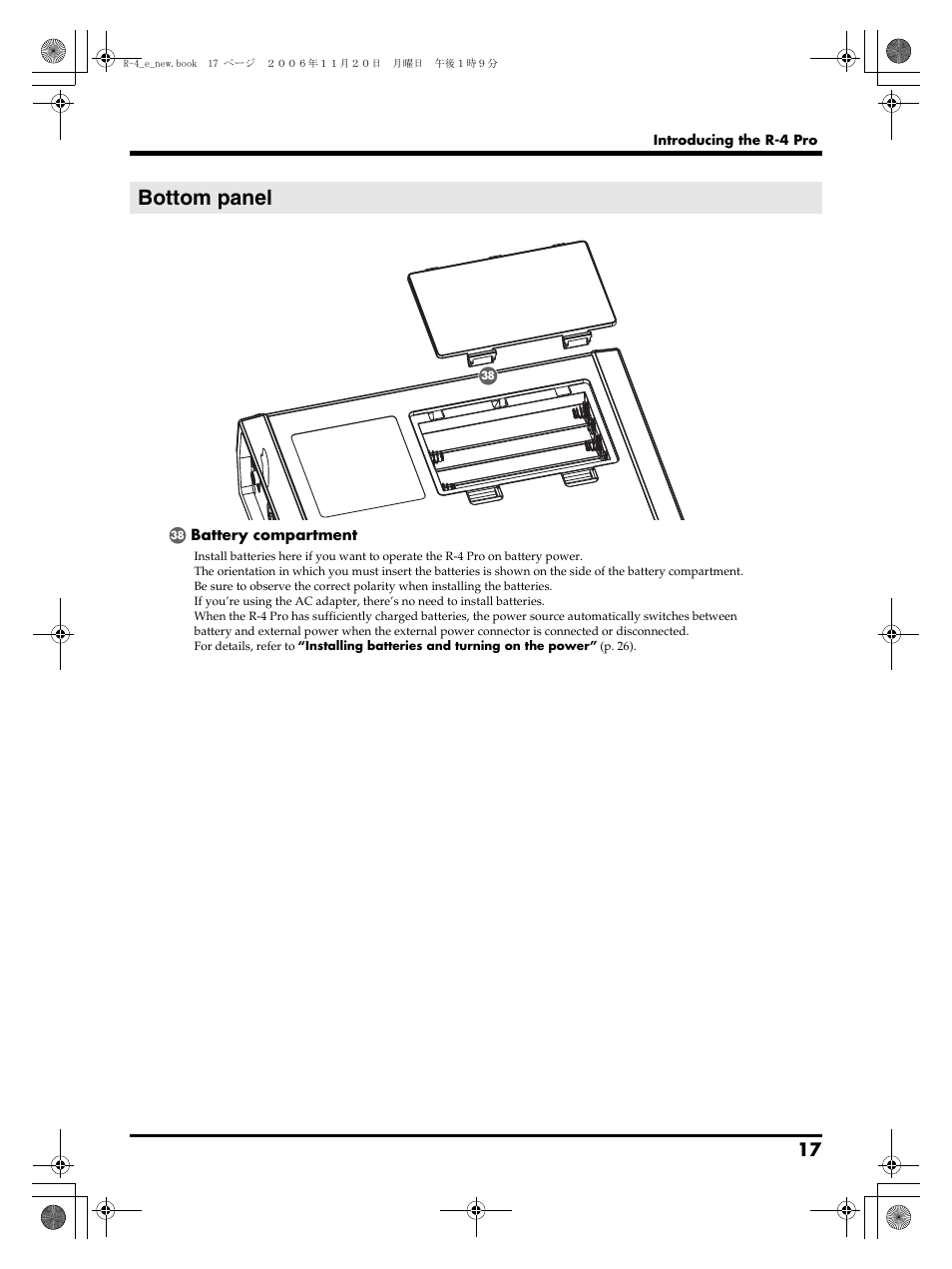 Bottom panel | Edirol R-4Pro User Manual | Page 17 / 108