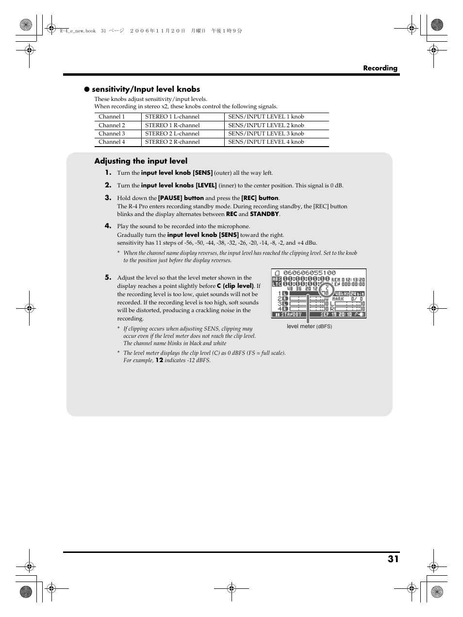 Edirol R-4Pro User Manual | Page 31 / 108