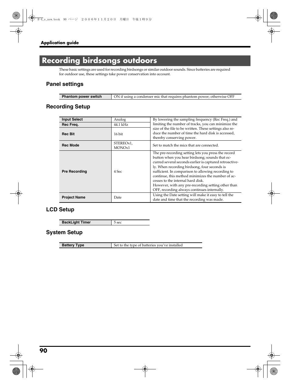 Recording birdsongs outdoors | Edirol R-4Pro User Manual | Page 90 / 108