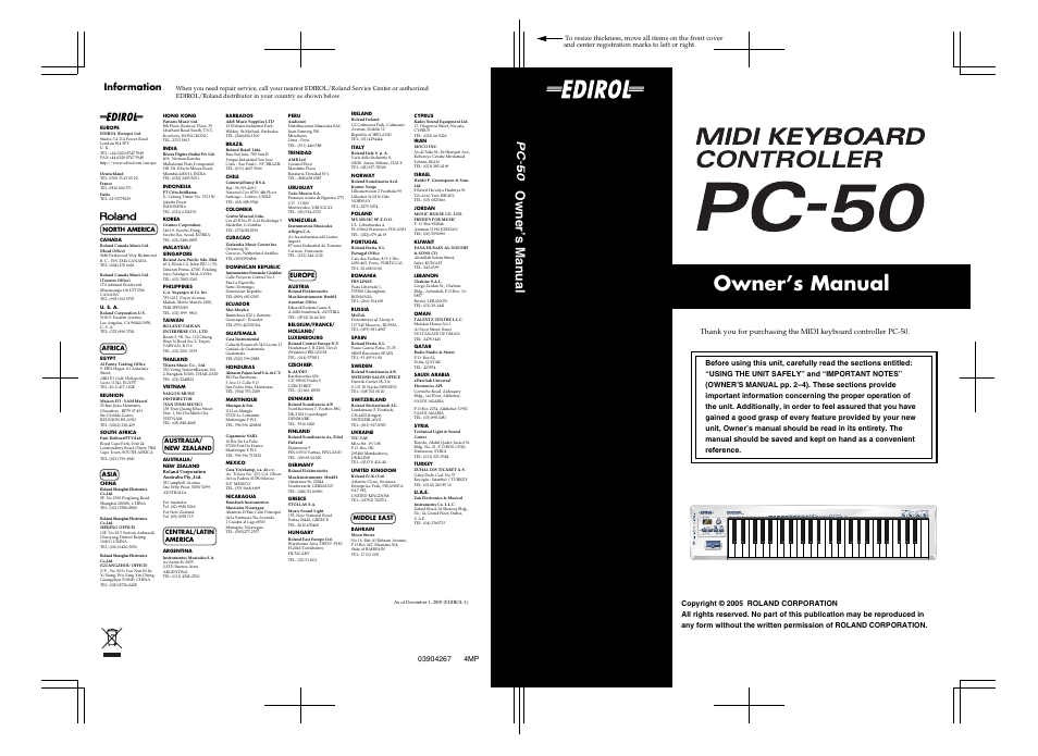 Edirol PC-50 User Manual | 88 pages