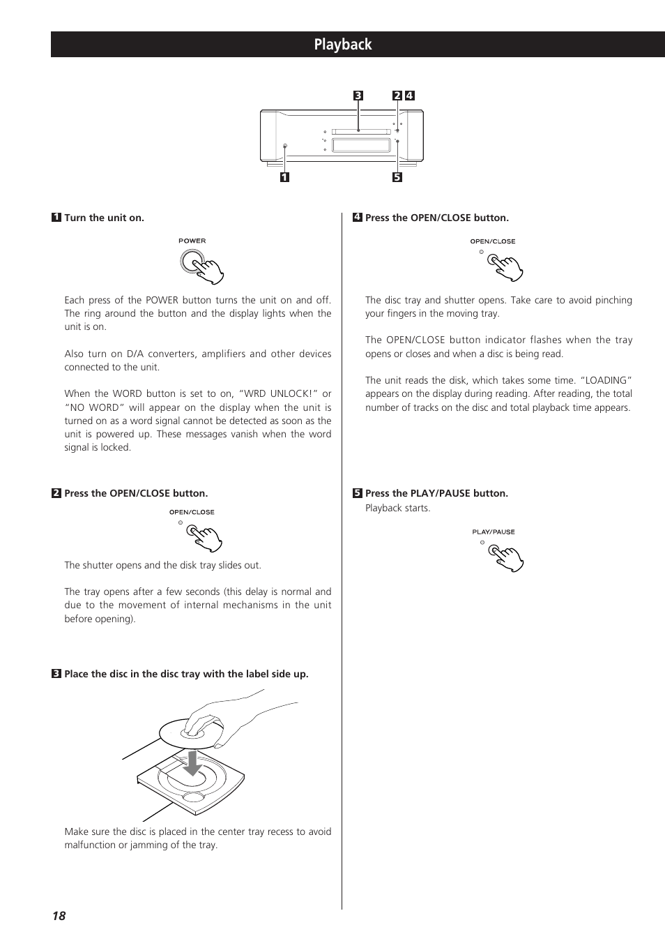 Playback | Esoteric P-03 User Manual | Page 18 / 32