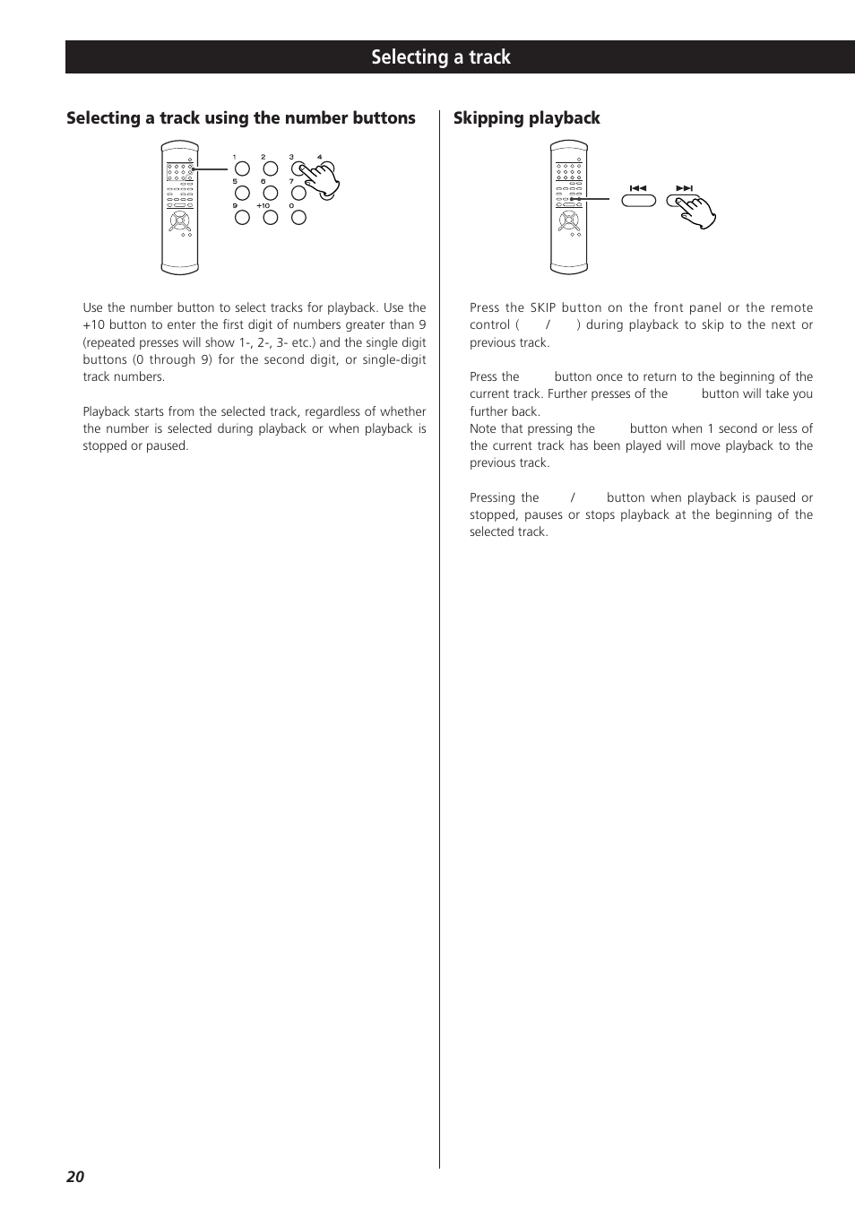 Selecting a track | Esoteric P-03 User Manual | Page 20 / 32