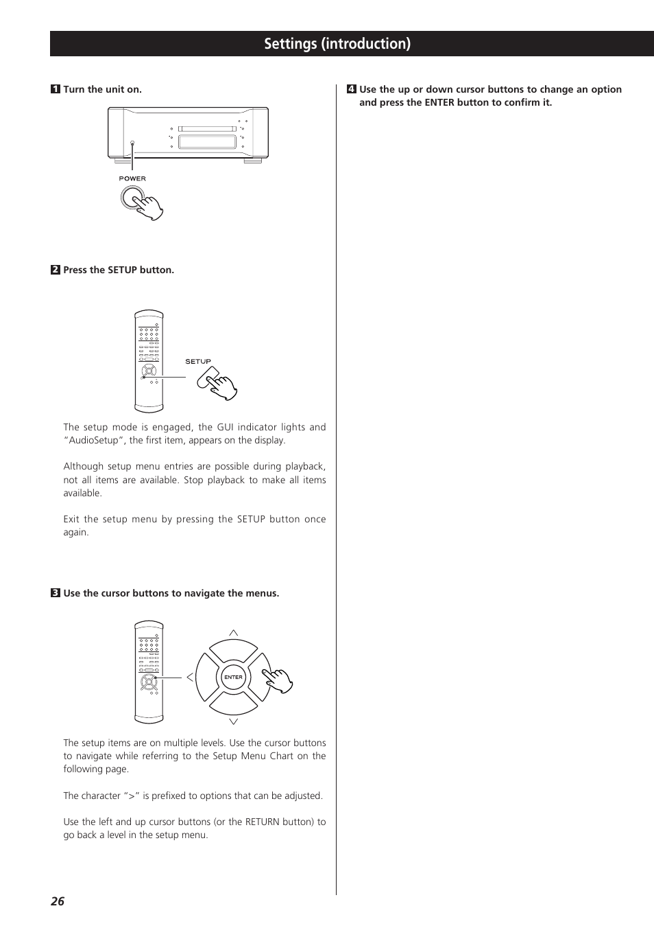 Settings (introduction) | Esoteric P-03 User Manual | Page 26 / 32