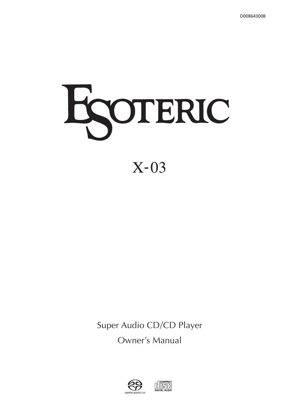 Esoteric X-03 User Manual | 28 pages