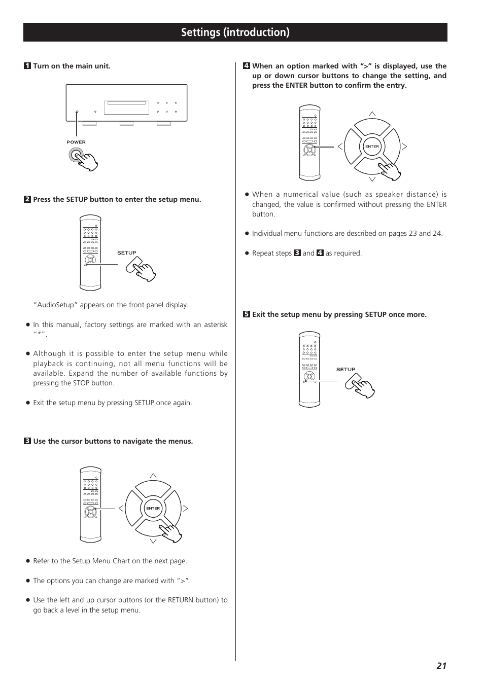 Settings (introduction) | Esoteric X-03 User Manual | Page 21 / 28