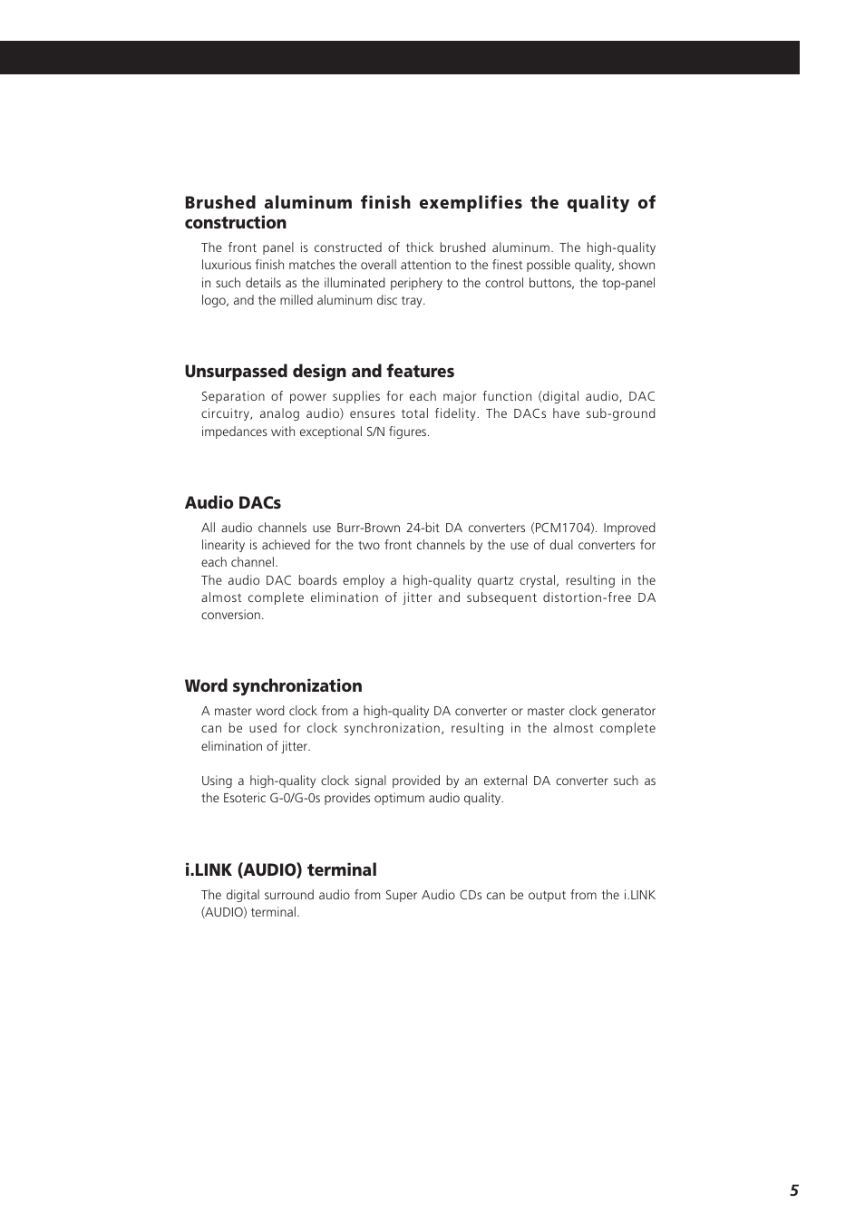 Esoteric X-03 User Manual | Page 5 / 28