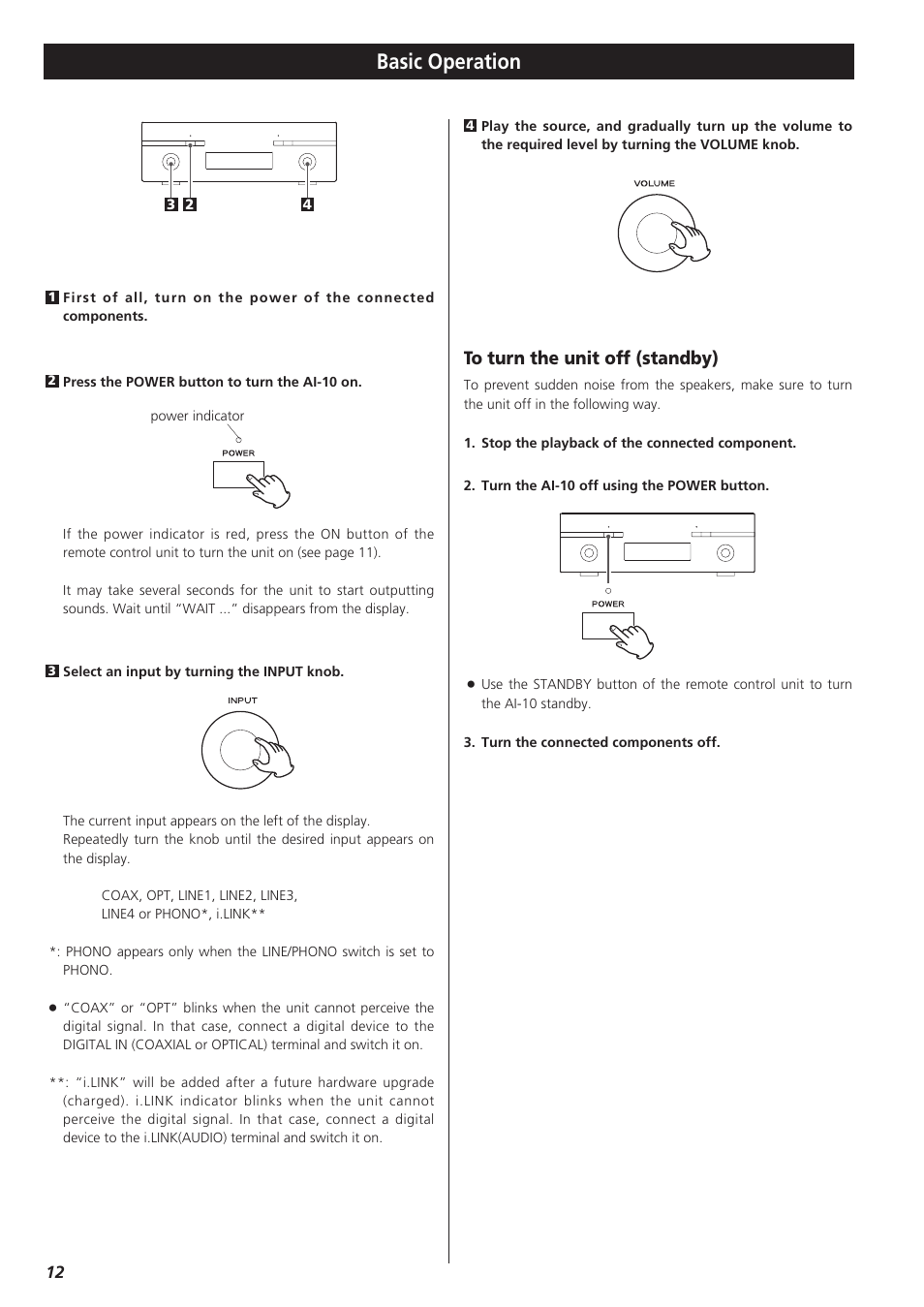 Basic operation | Esoteric AI-10 User Manual | Page 12 / 22