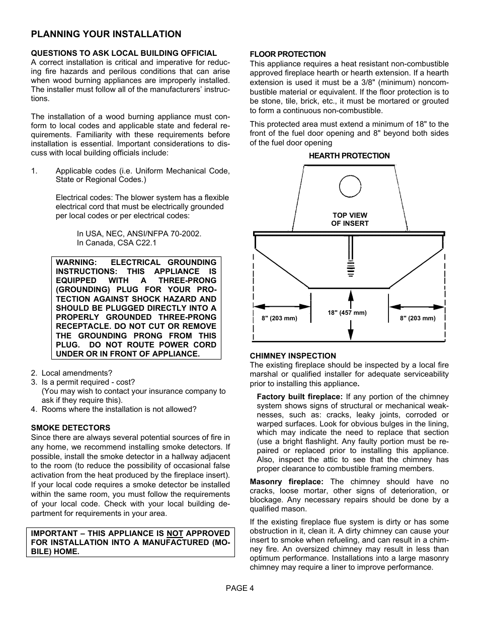 EarthStone EARTH STOVE BV400C-2 User Manual | Page 4 / 28
