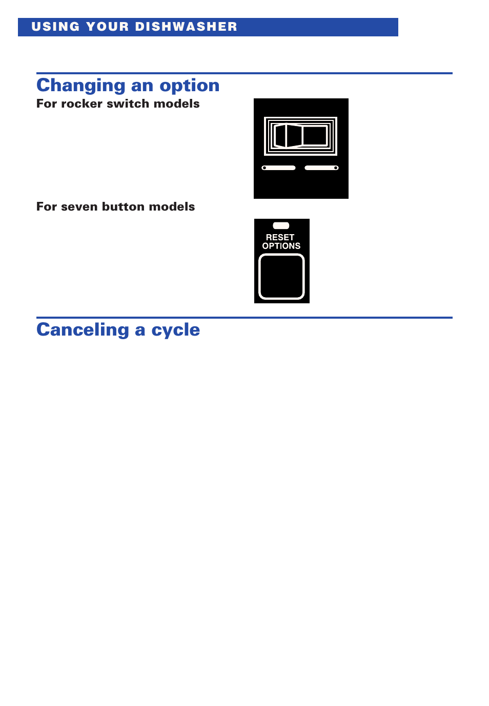 Changing an option, Canceling a cycle | Estate TUD4000 User Manual | Page 10 / 32