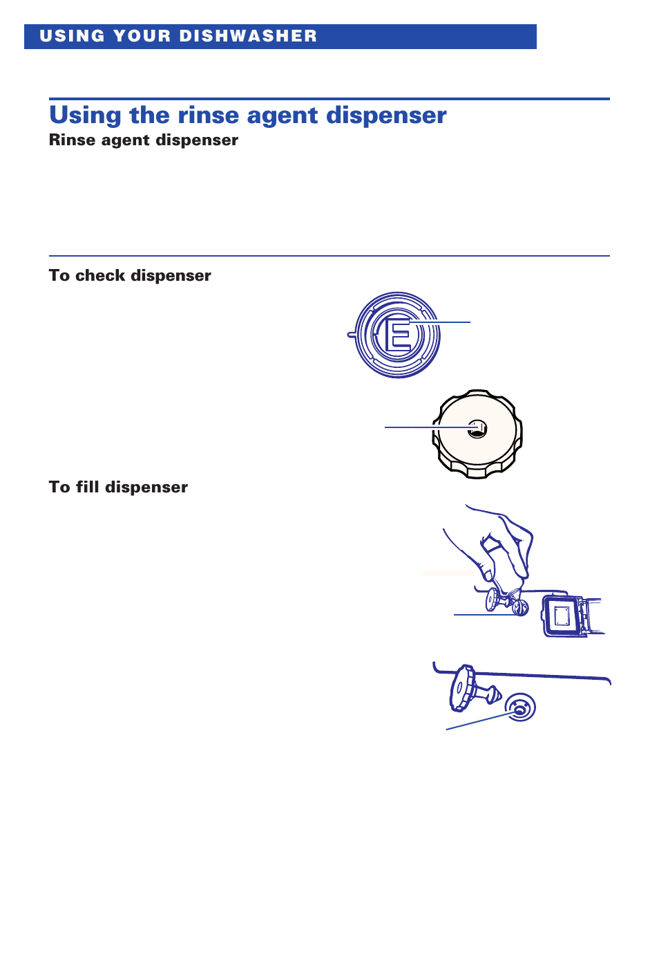 Using the rinse agent dispenser, Rinse agent dispenser | Estate TUD4000 User Manual | Page 14 / 32