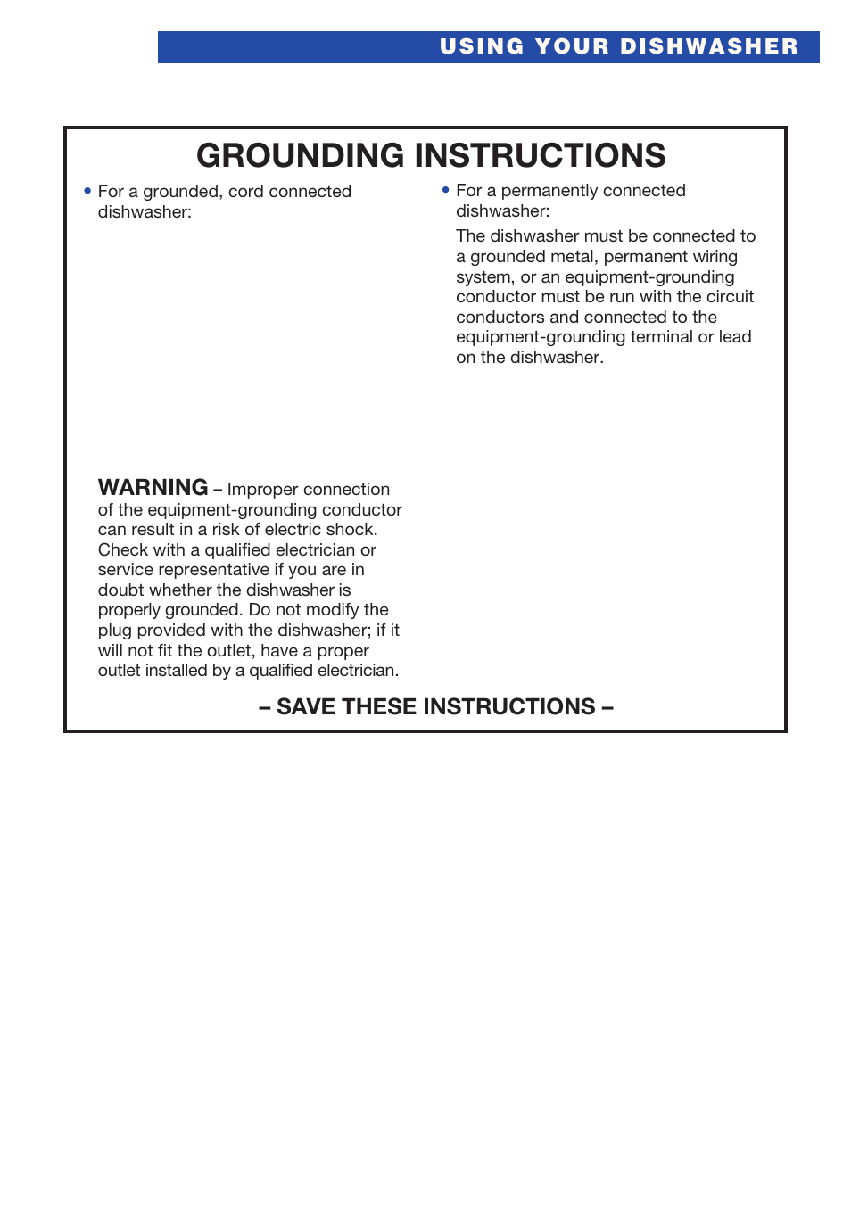 Grounding instructions | Estate TUD4000 User Manual | Page 7 / 32