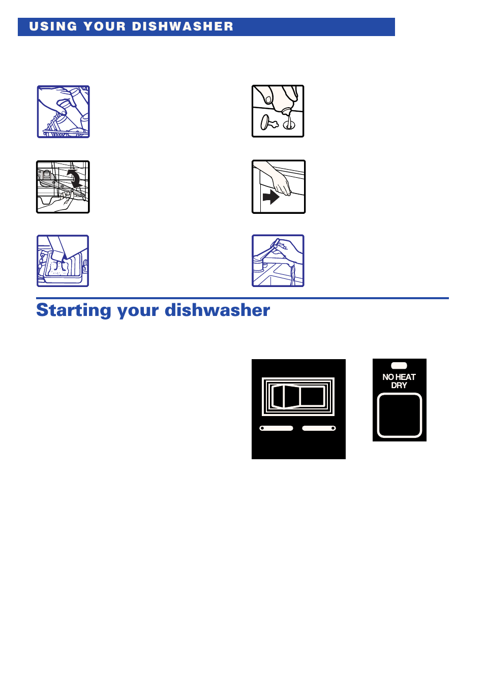 Starting your dishwasher | Estate TUD4000 User Manual | Page 8 / 32