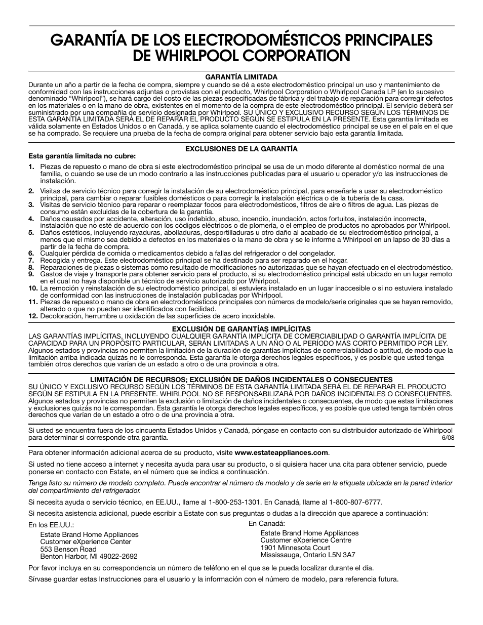 Estate Refrigerator W10193170A User Manual | Page 24 / 36