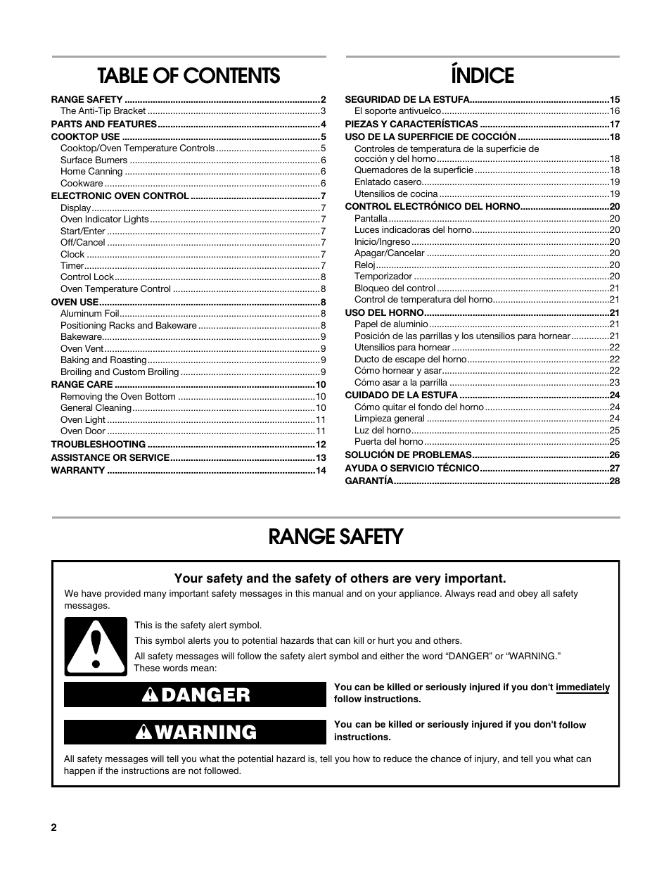 Estate W10203464A User Manual | Page 2 / 28