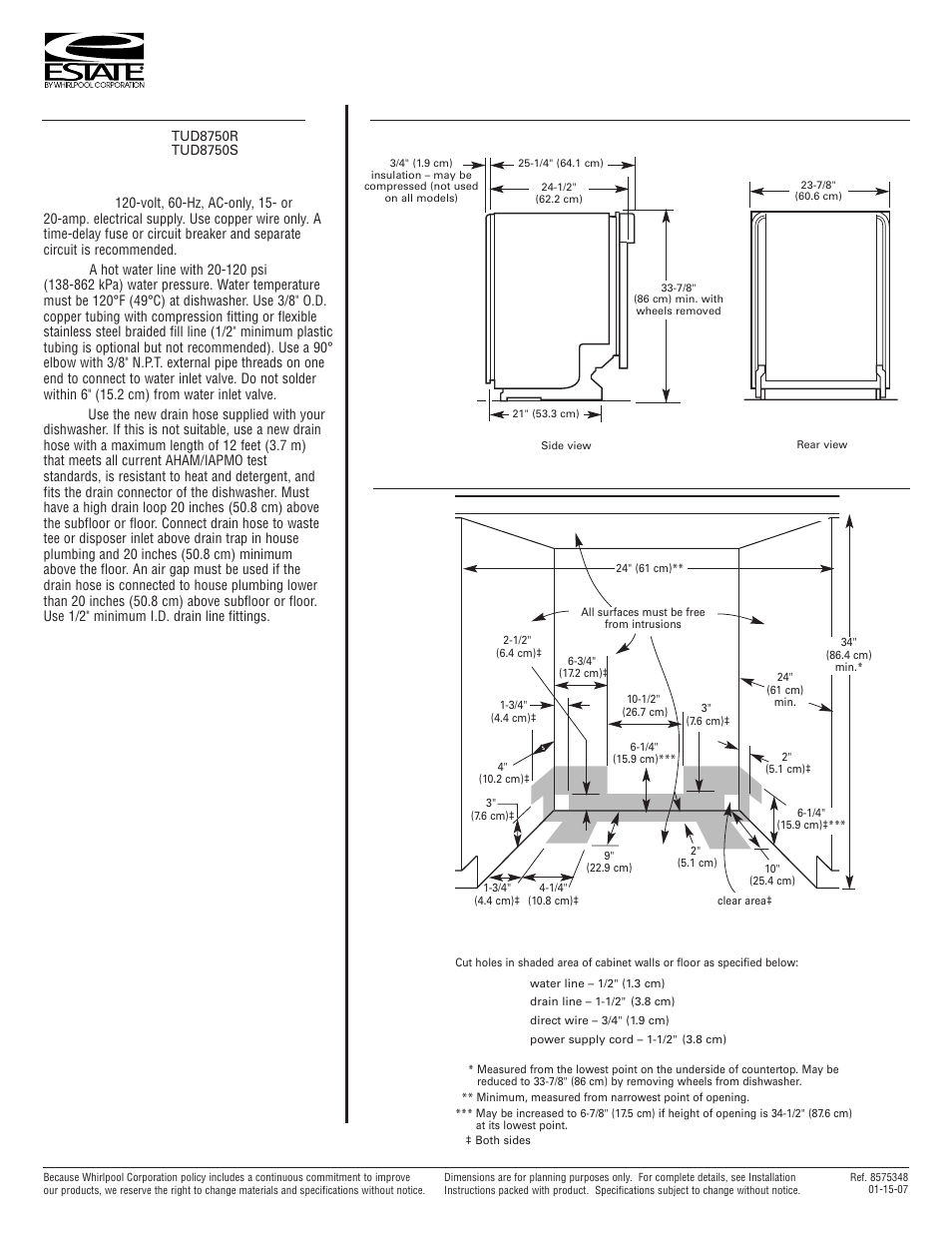 Estate TUD8700S User Manual | 1 page