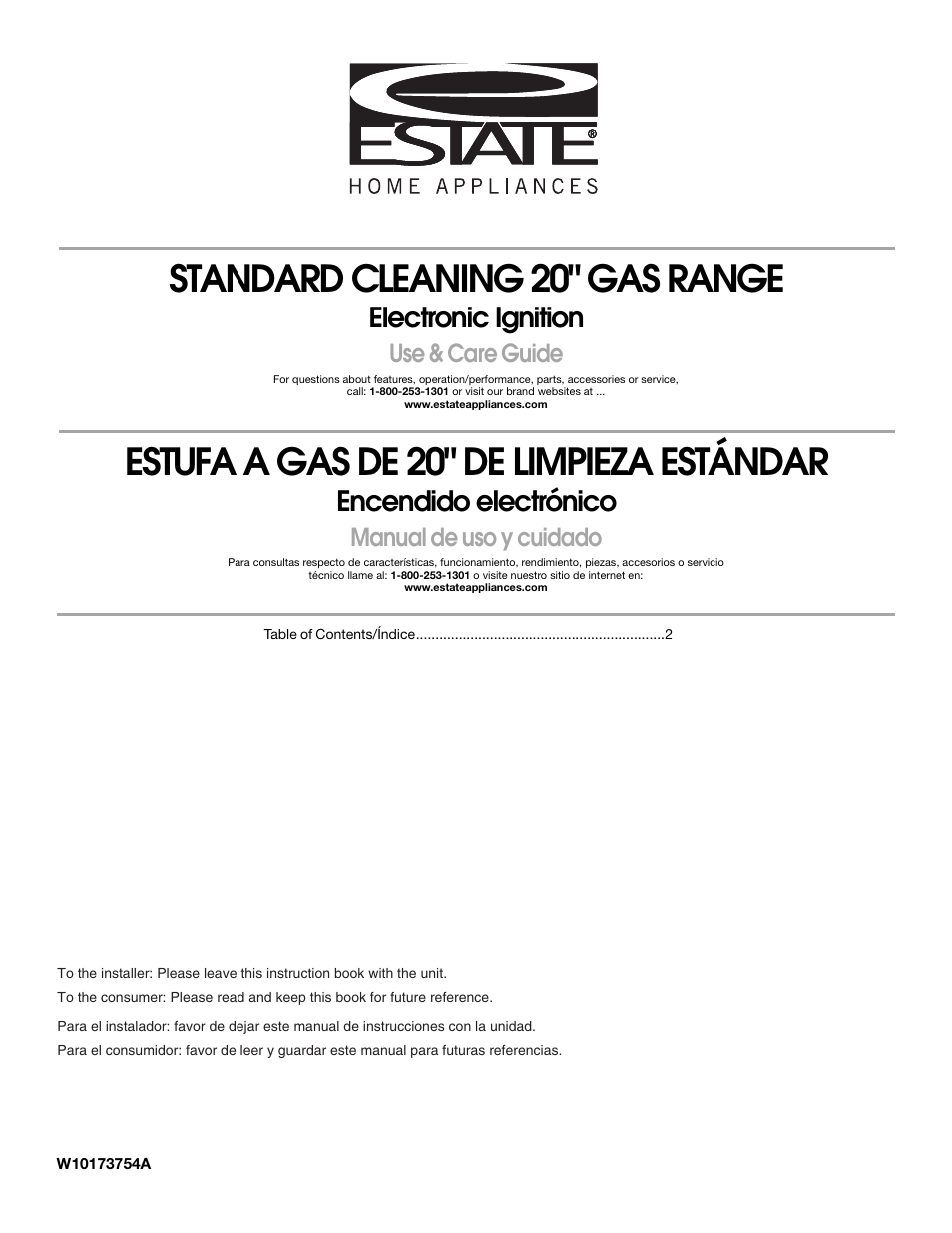 Estate W10173754A User Manual | 28 pages