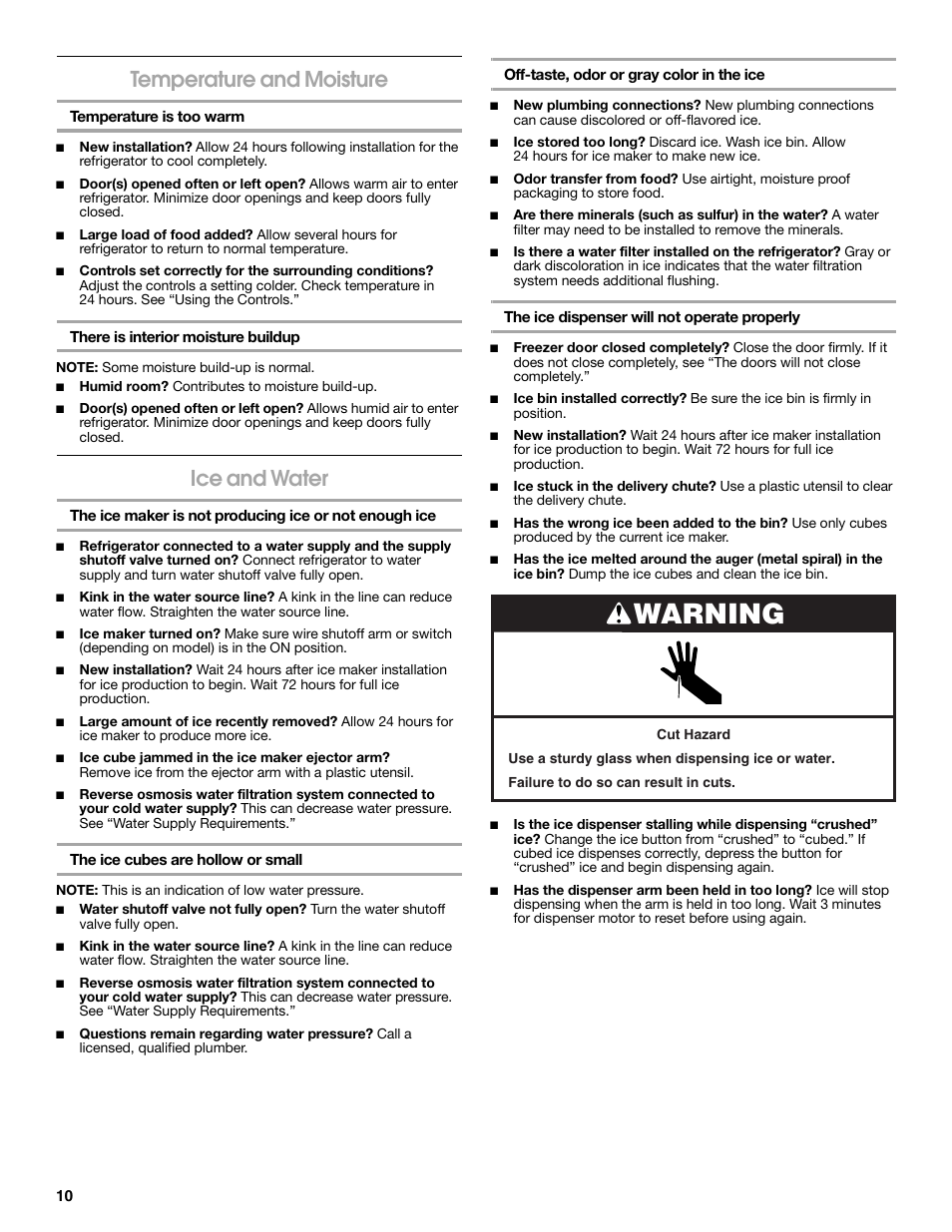 Warning, Temperature and moisture, Ice and water | Estate E ESTATE 2315225 User Manual | Page 10 / 40