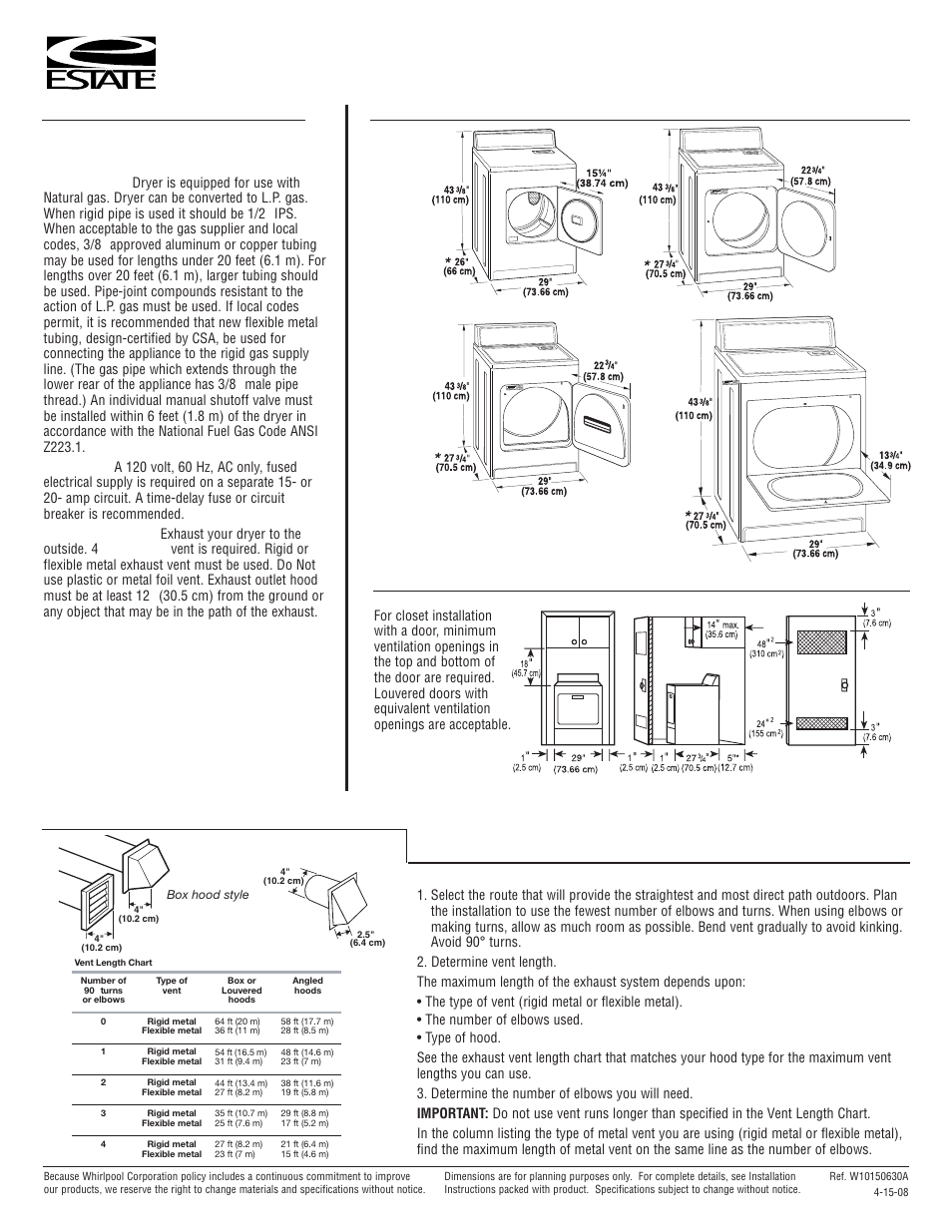 Estate EGD4300V User Manual | 1 page