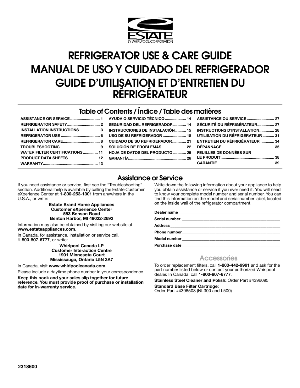Estate 2318600 User Manual | 40 pages
